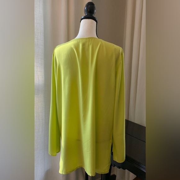 Michael Kors Zip Front Green Blouse - Picture 4 of 5